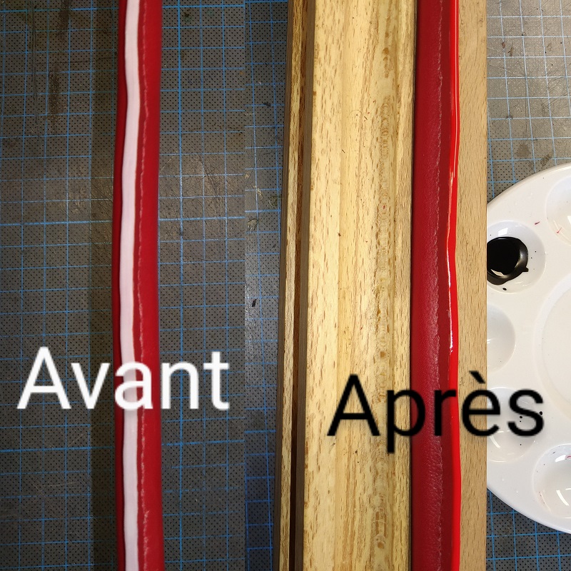 Teinture des tranches des poignées
